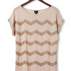 H&M pink short sleeve tunic top